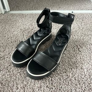 black ankle strap sandals
